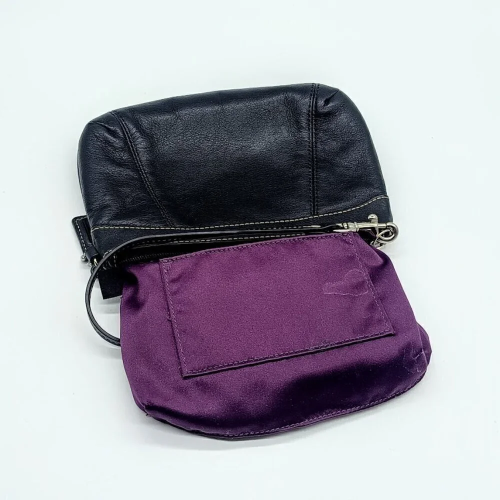 Coach Black Leather Wristlet